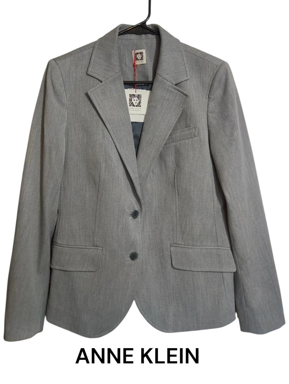 NEW Anne Klein Women's Heather Gray Two-Button Blazer Size 10 NWT Corpcore